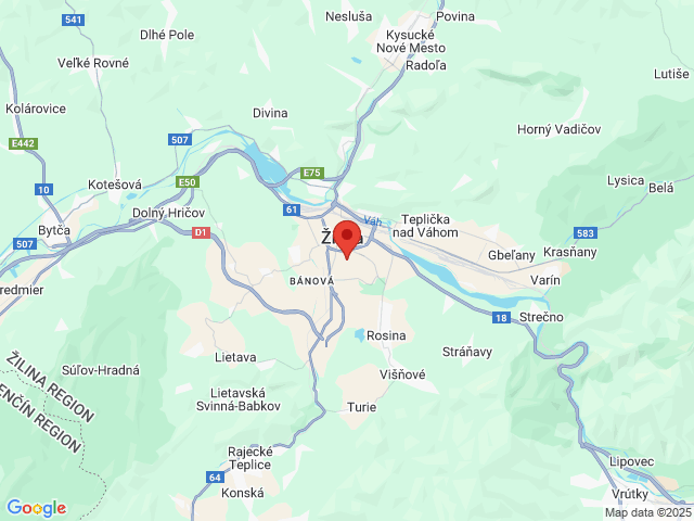 Google map: Tajovského 2020 / 42 Žilina
